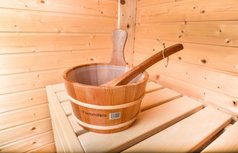 Houten emmer + lepel 