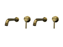 Set muurkranen | Koper | Mengkranen voor drop-in waskommen