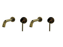 Set muurkranen | Goud | Mengkranen voor drop-in waskommen