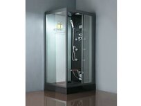 Stoomcabine met regendouche - 100x80 - zwart - rechtse opstelling