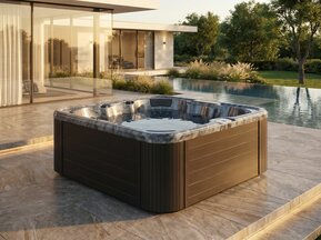 Outdoor Spa | 208x208cm | 6-persoons | Zwart + Cloudy Black