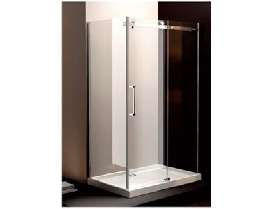 Douchecabine 120x80cm met schuifdeur en 8mm veiligheidsglas &mdash; inclusief douchebak