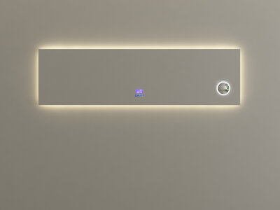 Badkamerspiegel 180x50cm met LED verlichting 3 kleuren, Bluetooth speaker en anti-fog