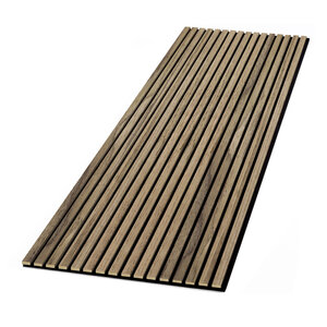 Wandpaneel walnoot 280x60cm met 3-zijdig houtfineer op gerecycled PET-vilt