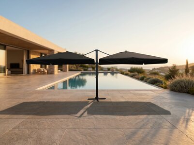Dubbele zweefparasol