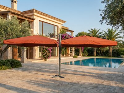 Dubbele zweefparasol