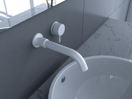 Inbouw mengkraan - wit 