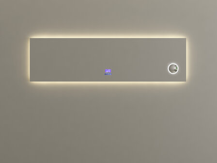 Badkamerspiegel 180x50cm met LED verlichting 3 kleuren, Bluetooth speaker en anti-fog