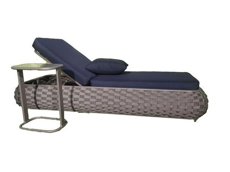 Ligbed antraciet wicker verstelbare rugleuning productfoto