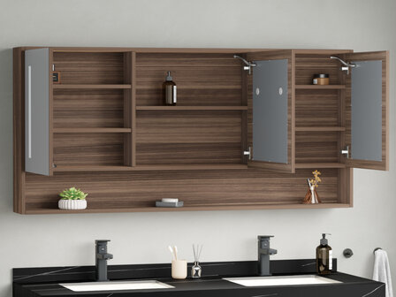 MBY badkamermeubel 150 cm hout &ndash; zijaanzicht complete opstelling