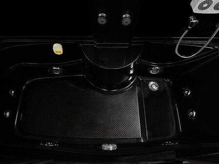 Zwarte stoomcabine interieur LED verlichting waterjets