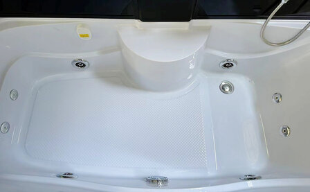 stoomcabine wit massagebad met waterjets bovenaanzicht