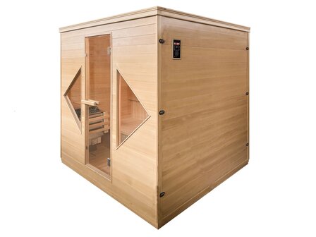 Sauna deur 8mm veiligheidsglas &mdash; houten deurhendel en rechthoekig model