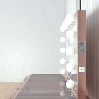 Kaptafel roze Bluetooth en USB &mdash; aansluitingen op make-up tafel