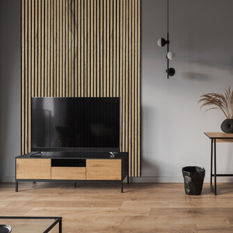 Wandpaneel walnoot afmeting &mdash; 280x60cm met maataanduiding