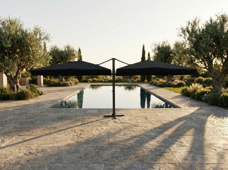 Dubbele zweefparasol