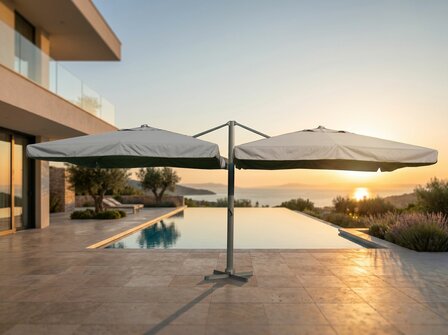 Dubbele zweefparasol