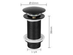 Afvoerplug mat zwart detail &mdash; klikplug voor wastafel met matte zwarte afwerking