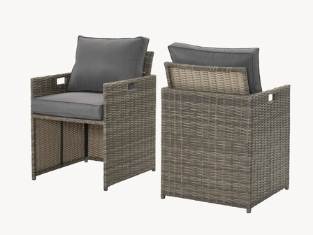 Diningset sfeer &mdash; bruin wicker eetset zomer buiten