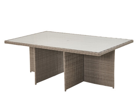 Diningset stoel detail &mdash; antraciete kussens 8cm dik beige halfrond wicker