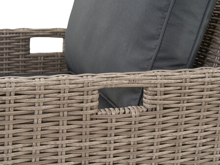 Diningset aluminium frame &mdash; gepoedercoat duurzaam weerbestendig beige wicker
