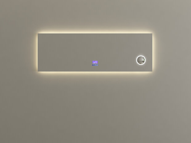 Badkamerspiegel 150x50cm met LED verlichting 3 kleuren, Bluetooth speaker en anti-fog