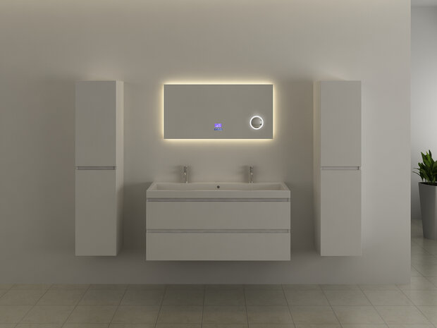 Badkamerspiegel 100x50cm met LED verlichting 3 kleuren, Bluetooth speaker en anti-fog