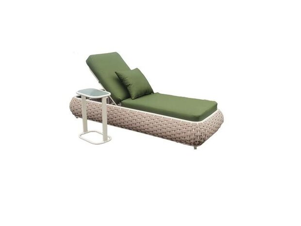 Ligbed bruin wicker verstelbare rugleuning productfoto