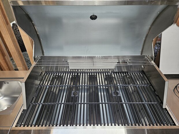 Gietijzeren grillrooster gasbarbecue buitenkeuken 6 branders