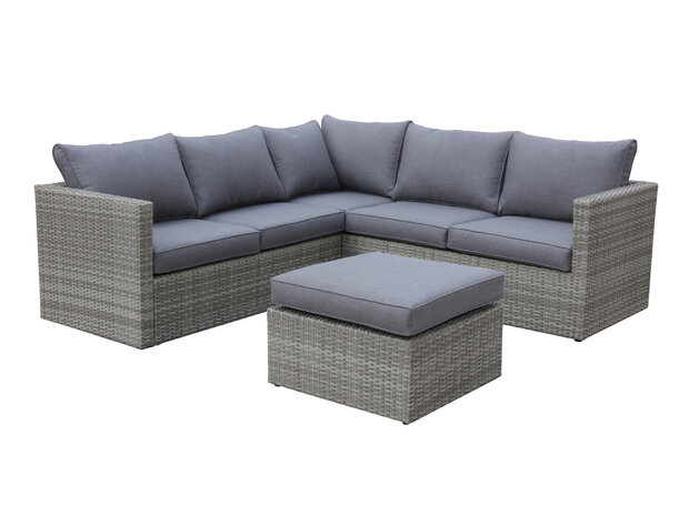 Loungeset | 3-delig | Wicker | Lichtbruin + grijs