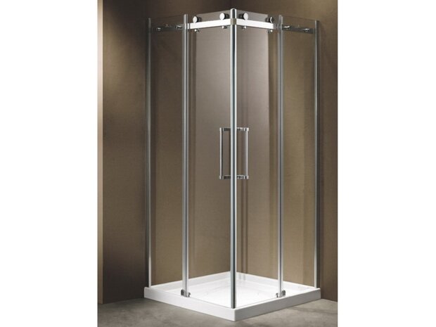 Douchecabine vierkant 90x90cm met 8mm veiligheidsglas en schuifdeuren