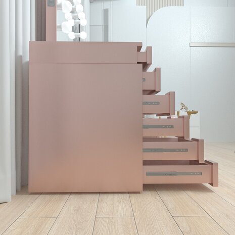 Kaptafel roze spiegel 100x80cm &mdash; luxe make-up tafel compleet
