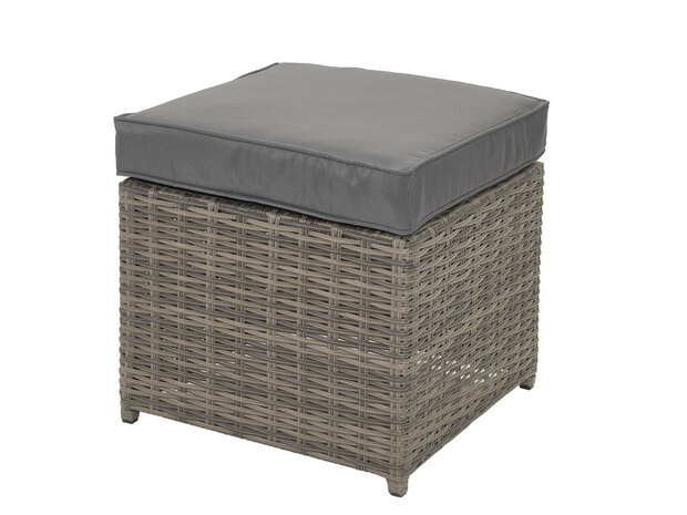 Diningset ottoman bruin wicker &mdash; veelzijdig als zitplaats of voetensteun