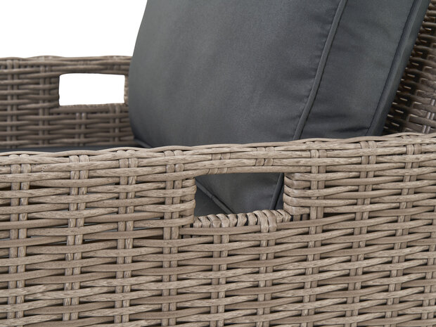 Diningset aluminium frame &mdash; gepoedercoat duurzaam weerbestendig beige wicker