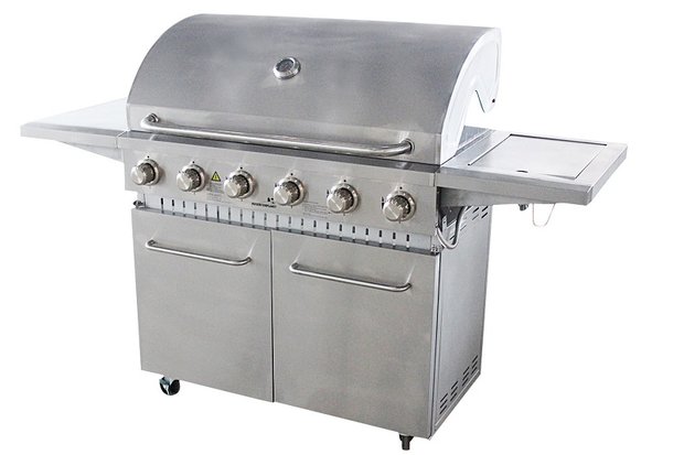 Gasbarbecue RVS 6 branders vooraanzicht - JF006