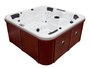 Outdoor Spa | 208x208cm | 5-persoons | 3 ligbedden | Mahonie rood + wit