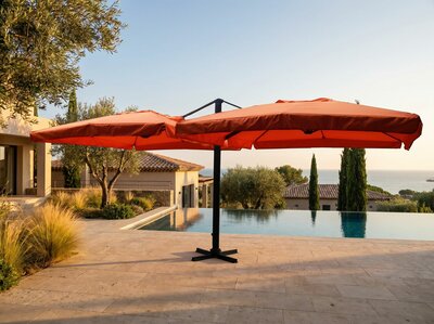 Dubbele zweefparasol